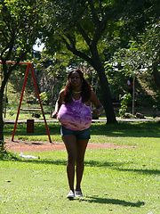 Big tits public playground