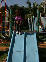 Big tits public playground