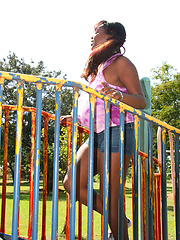 Big tits public playground