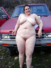 Bold mature housewives flashing on the cars